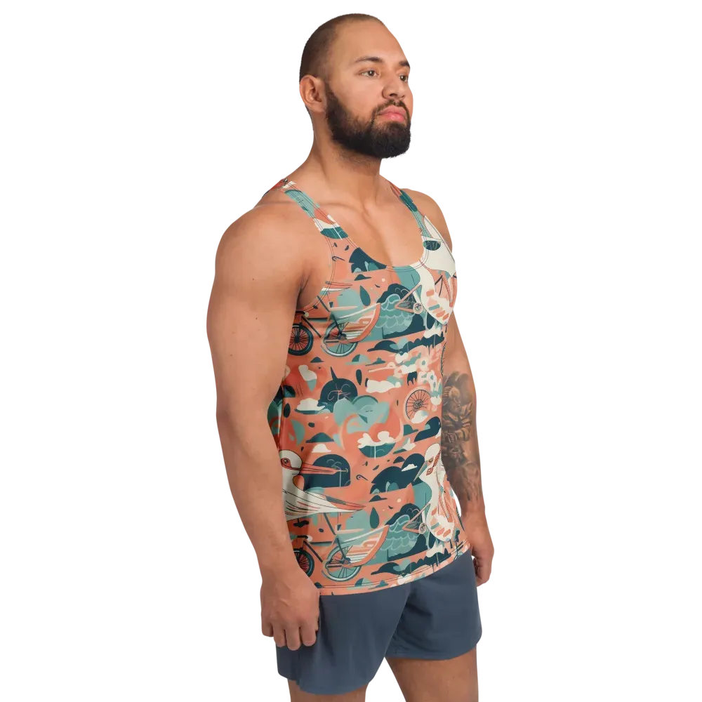 Bicycle Lagoon on Men's Tank Top — Right Front