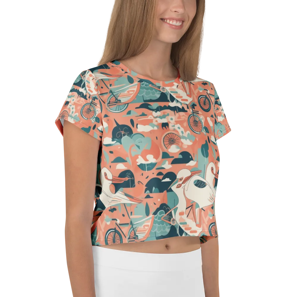Bicycle Lagoon on Crop Tee — Right