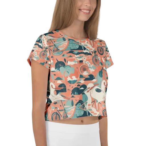 Bicycle Lagoon on a Crop Tee