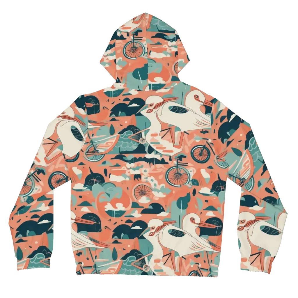 Bicycle Lagoon on Women's Full-Zip Hoodie — Back