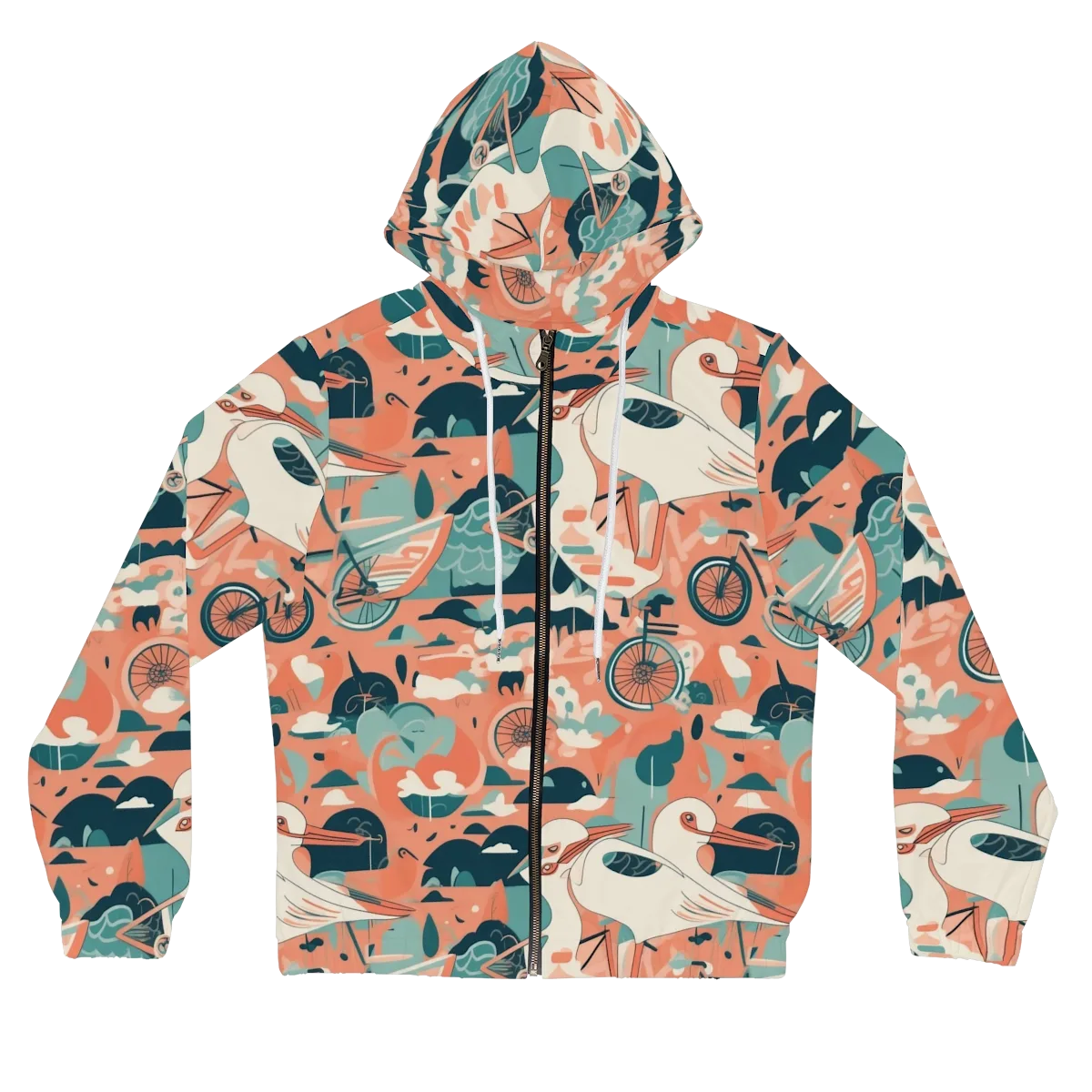 Bicycle Lagoon on Women's Full-Zip Hoodie — Front