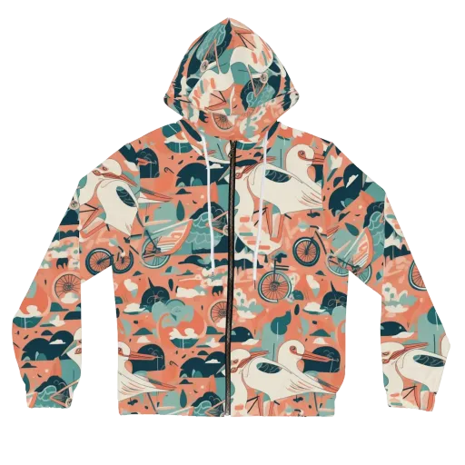 Bicycle Lagoon on a Women's Full-Zip Hoodie