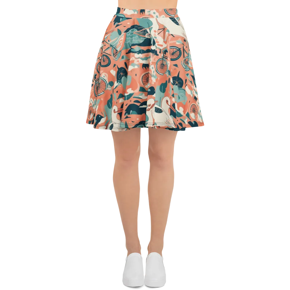 Bicycle Lagoon on Skater Skirt — Front