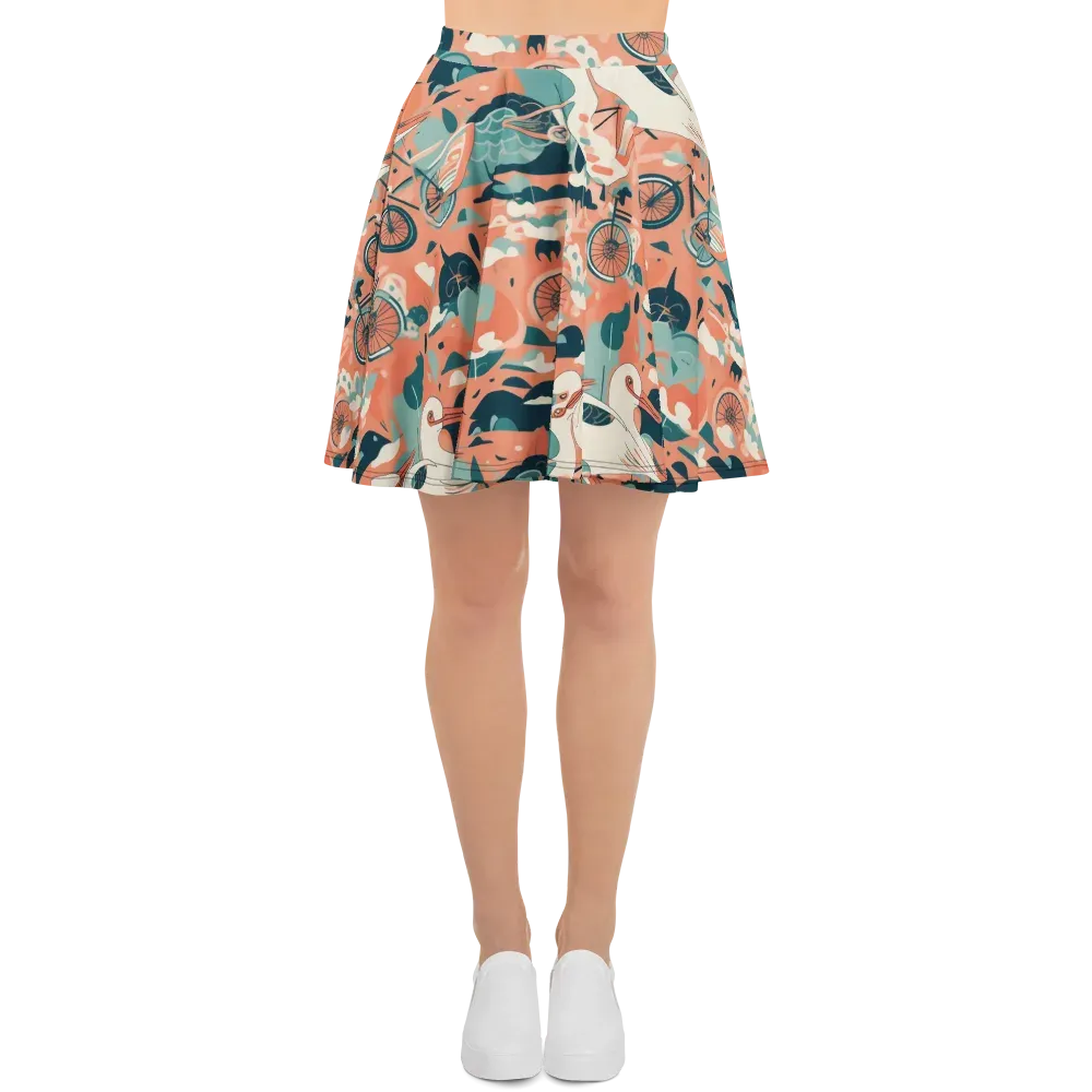 Bicycle Lagoon on Skater Skirt — Front