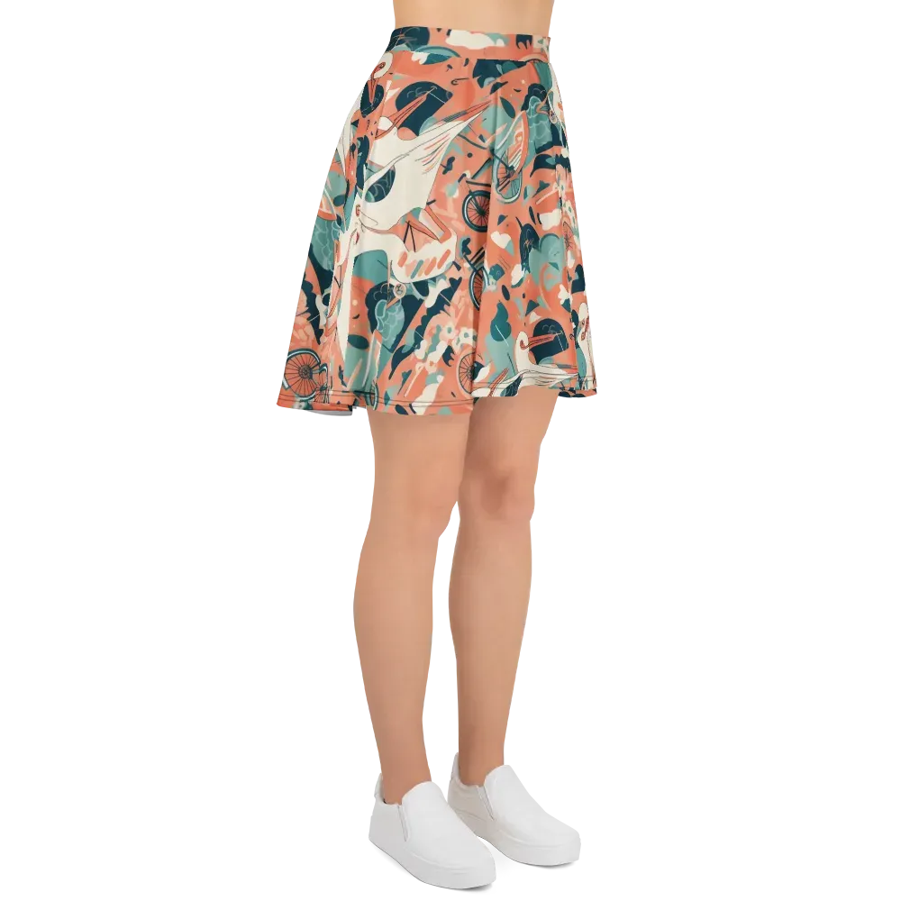 Bicycle Lagoon on Skater Skirt — Right