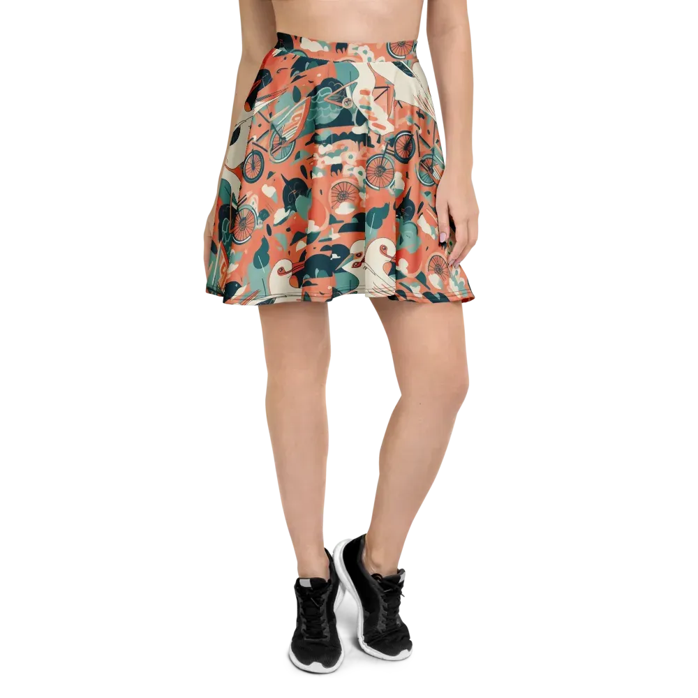Bicycle Lagoon on Skater Skirt — Front