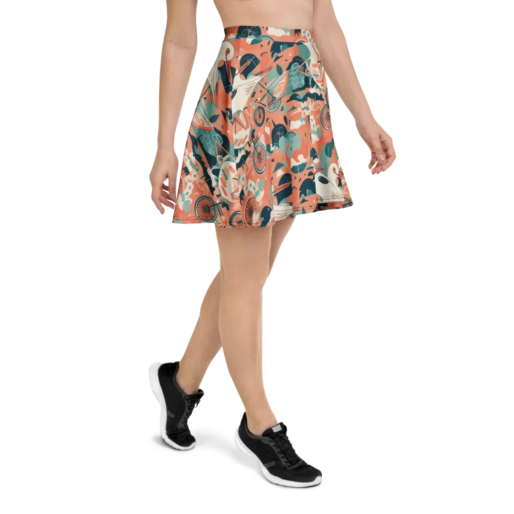 Bicycle Lagoon on Skater Skirt — Right
