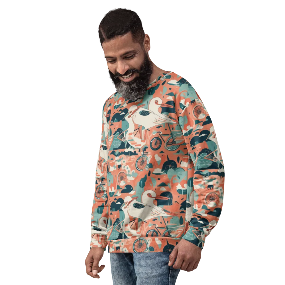 Bicycle Lagoon on Sweatshirt — Left Front