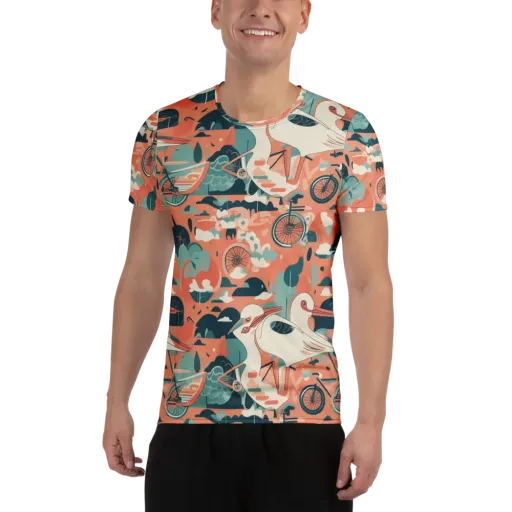 Bicycle Lagoon on a Men's Athletic T-Shirt