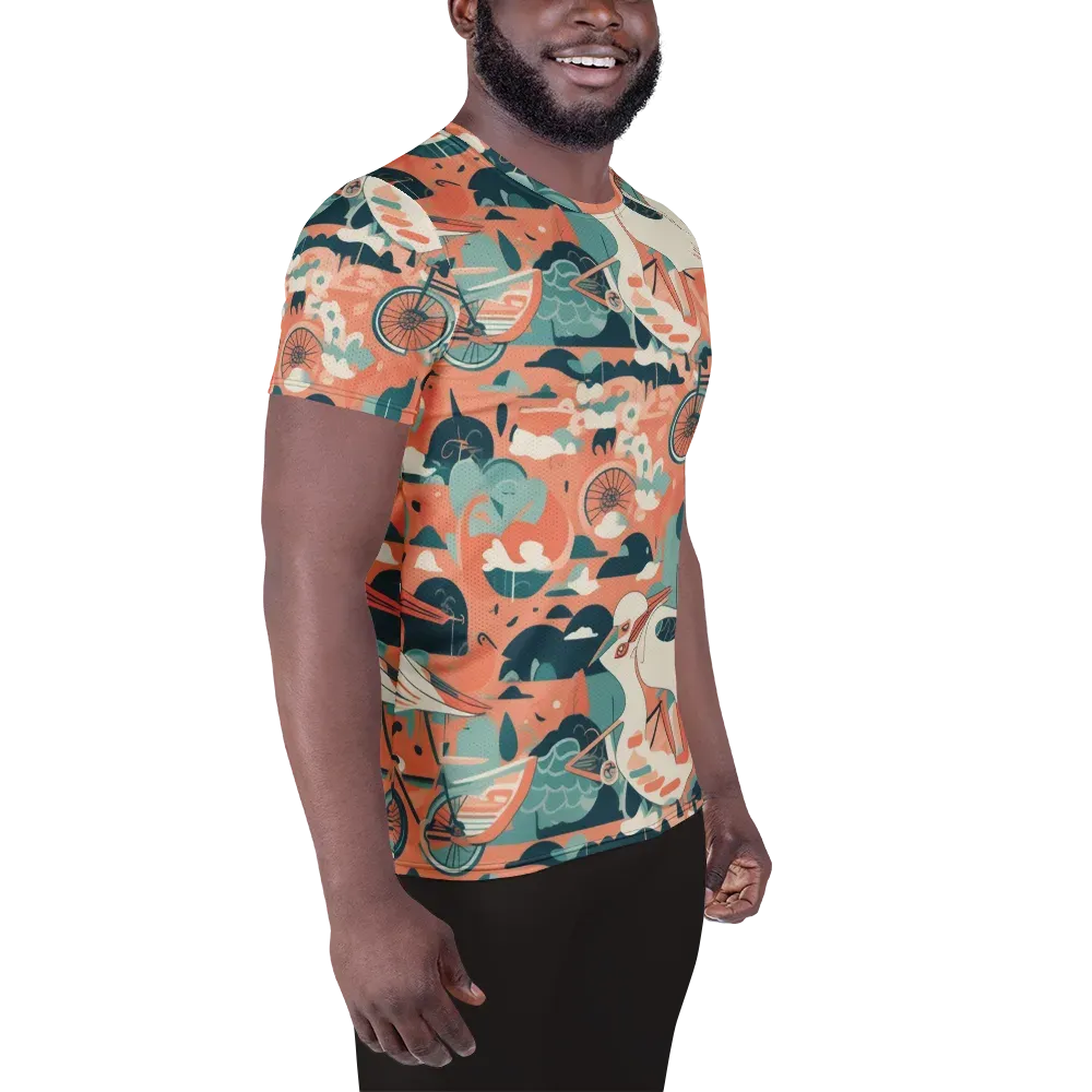Bicycle Lagoon on Men's Athletic T-Shirt — Right