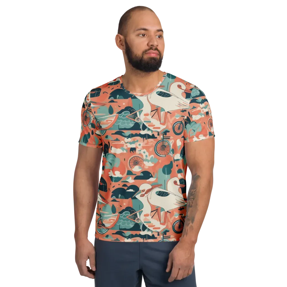 Bicycle Lagoon on Men's Athletic T-Shirt — Front