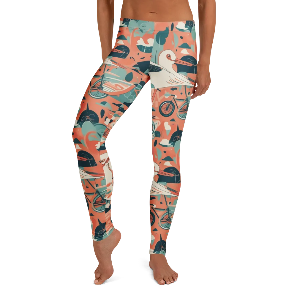 Bicycle Lagoon on Leggings — Front