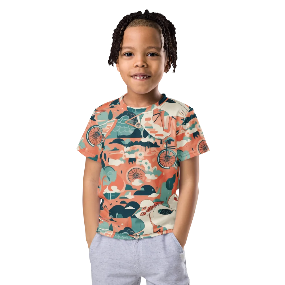 Bicycle Lagoon on Kids Crew Neck T-Shirt — Front