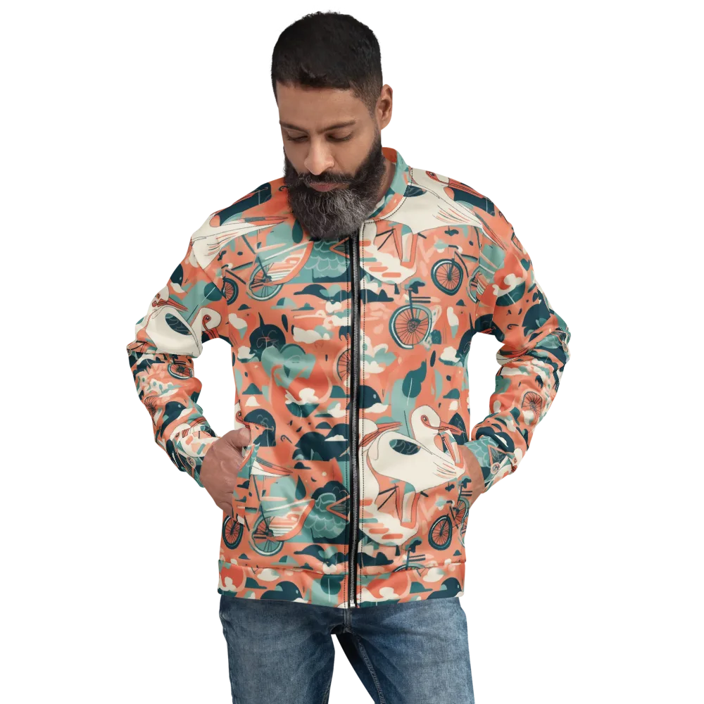 Bicycle Lagoon on Bomber Jacket — Front
