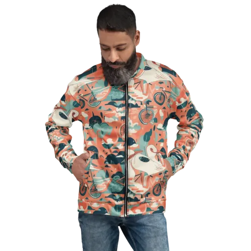 Bicycle Lagoon on a Bomber Jacket
