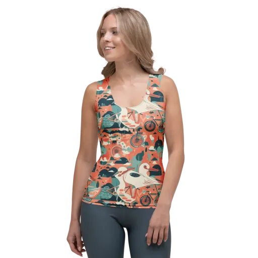 Bicycle Lagoon on a Women's Tank Top