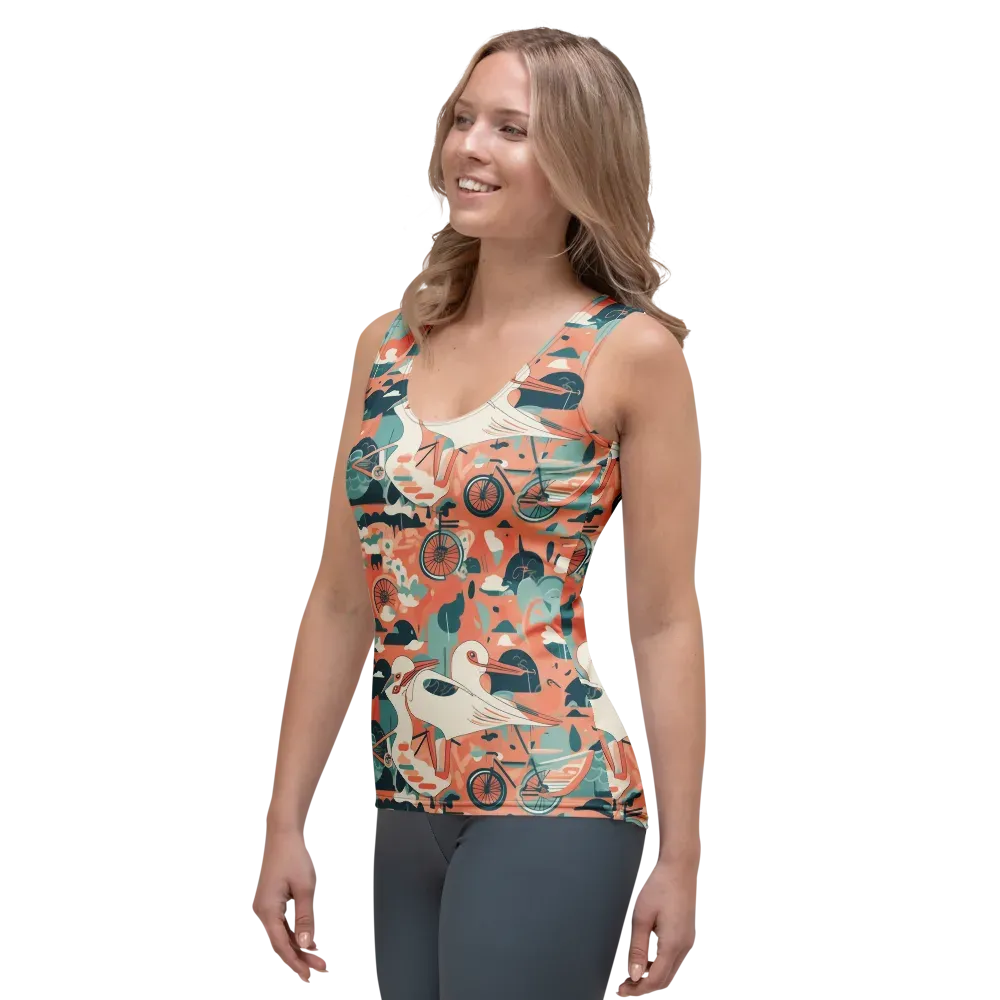 Bicycle Lagoon on Women's Tank Top — Left Front