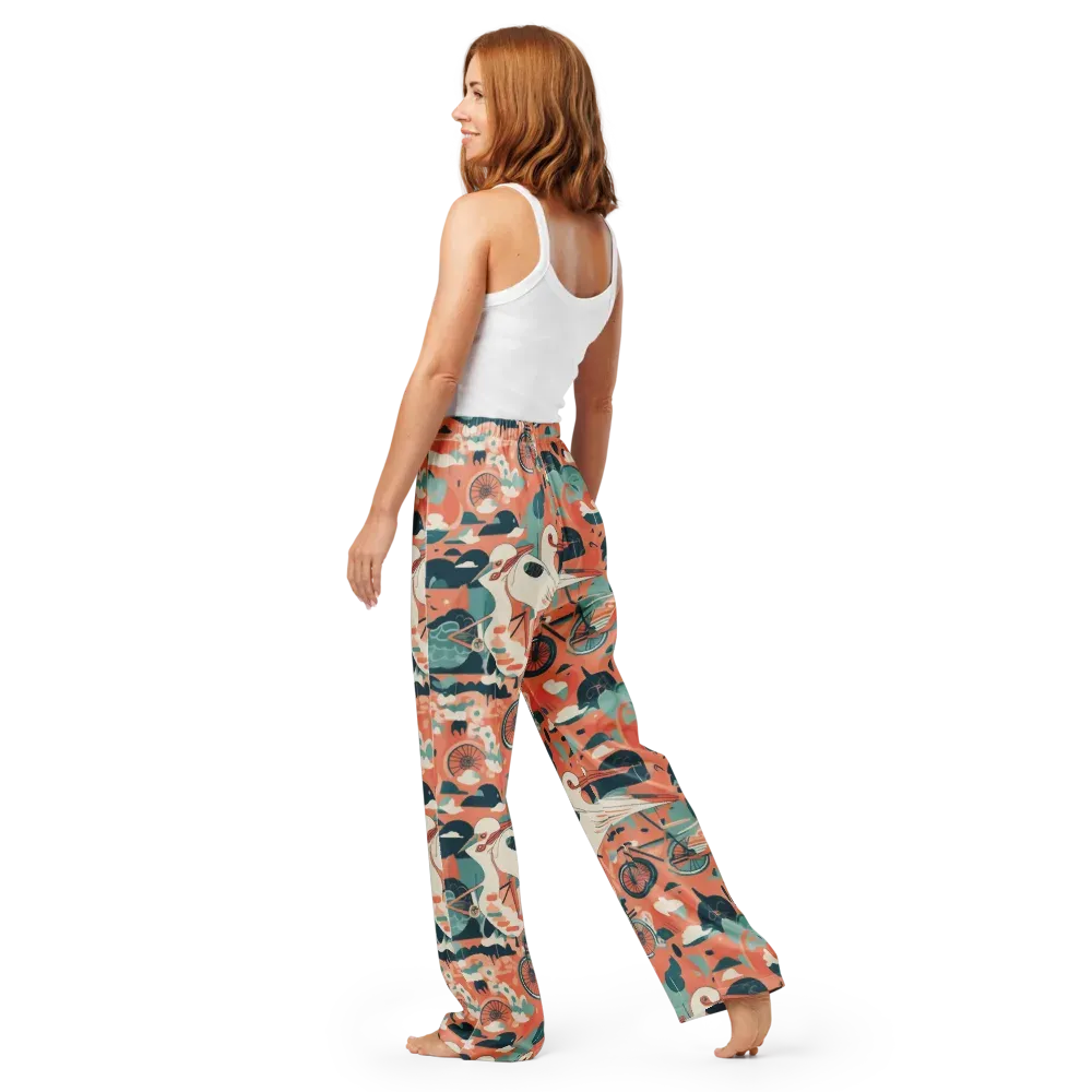 Bicycle Lagoon on Women's Pajama Pants — Back