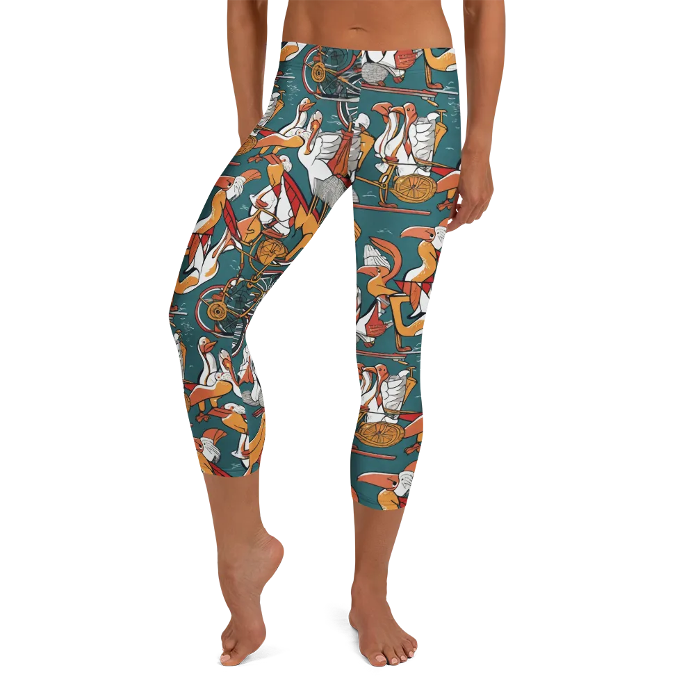 Pelican Velodrome on Capri Leggings — Front