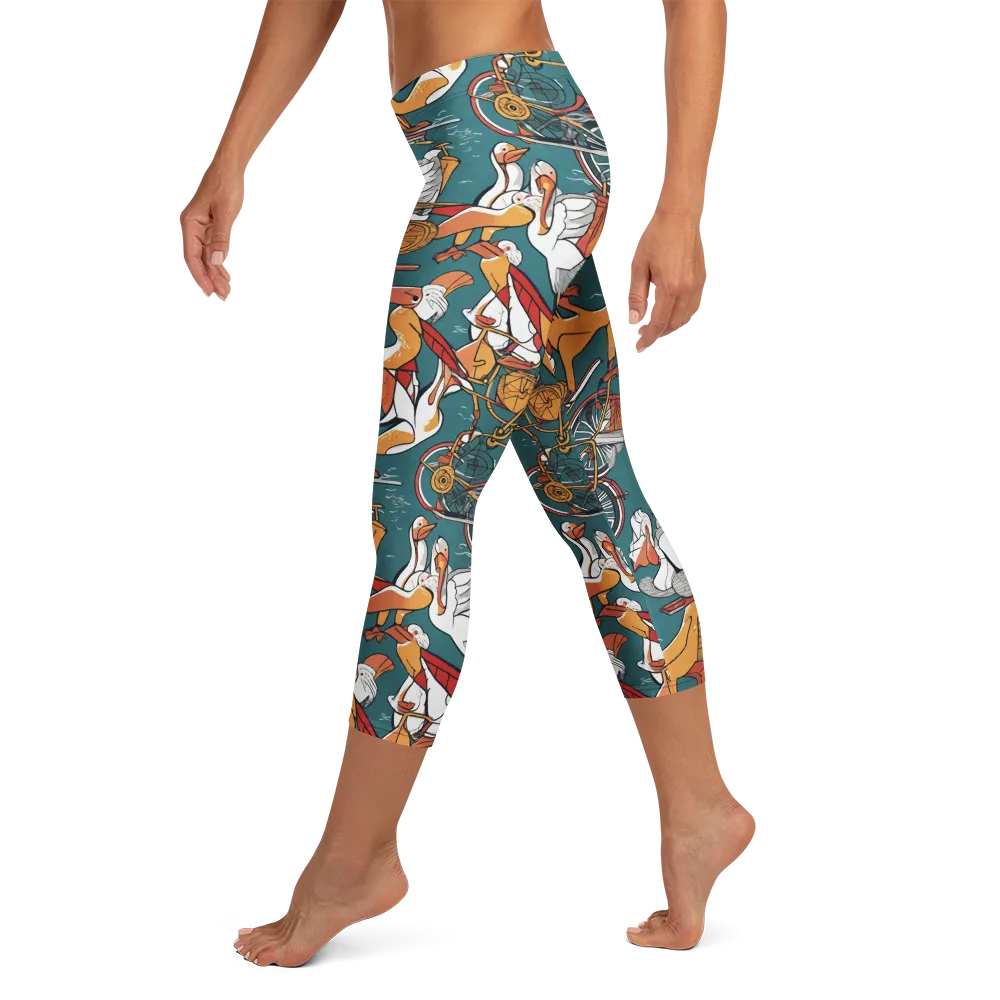Pelican Velodrome on Capri Leggings — Left