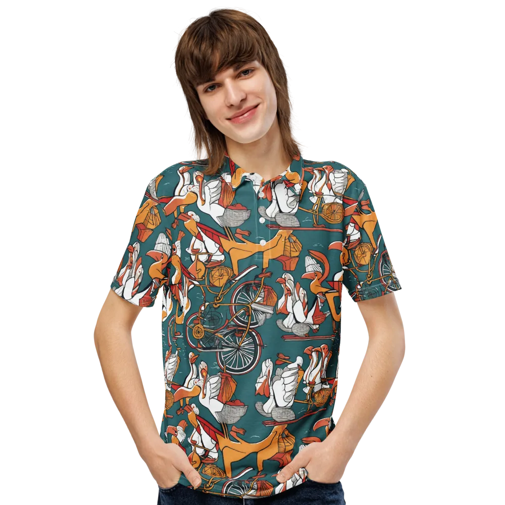 Pelican Velodrome on Men's Slim Fit Polo Shirt — Front