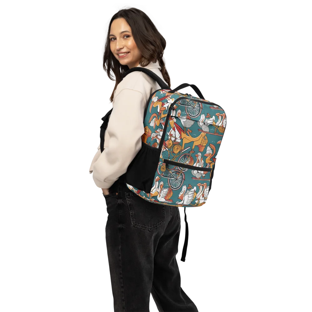 Pelican Velodrome on Utility Backpack — Back