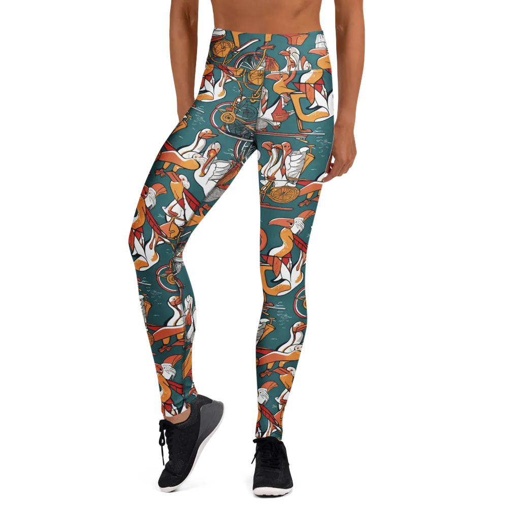 Pelican Velodrome on Yoga Leggings — Front