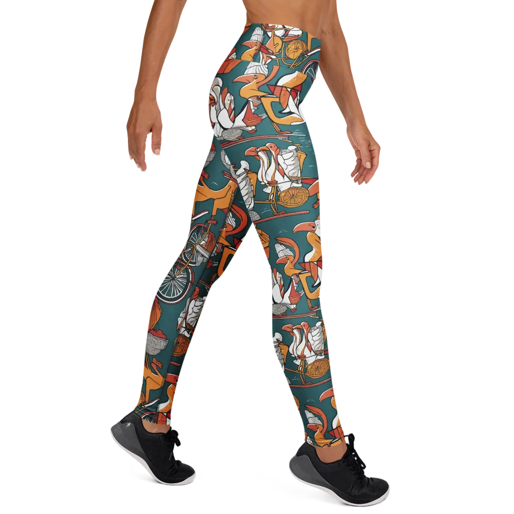 Pelican Velodrome on Yoga Leggings — Right