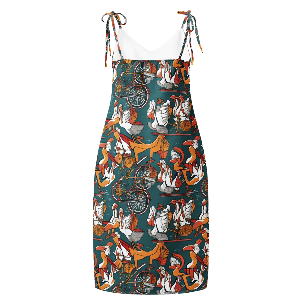 Pelican Velodrome on Slip Dress — Back