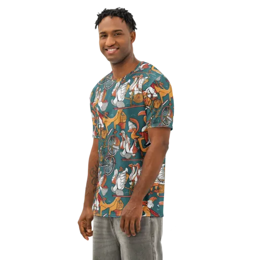 Pelican Velodrome on a Men's Cotton Crew Neck T-Shirt