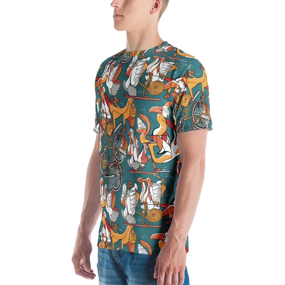 Pelican Velodrome on Men's Crew Neck T-Shirt — Left