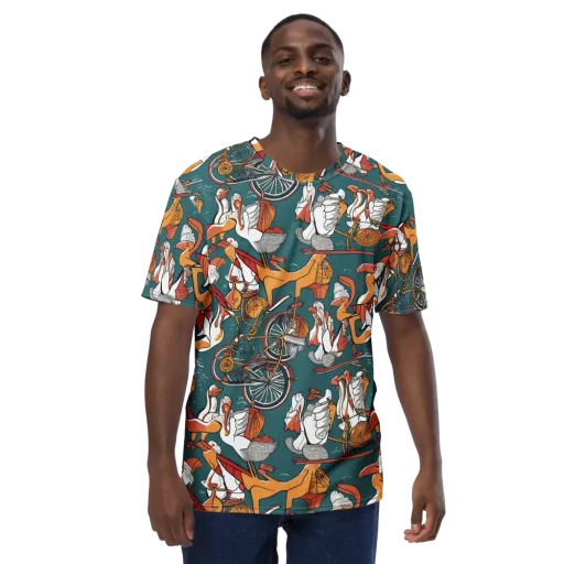 Pelican Velodrome on a Men's Crew Neck T-Shirt