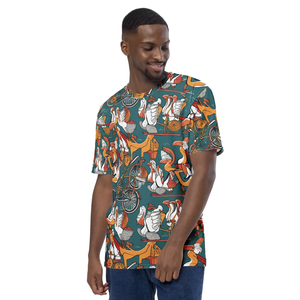 Pelican Velodrome on Men's Crew Neck T-Shirt — Left