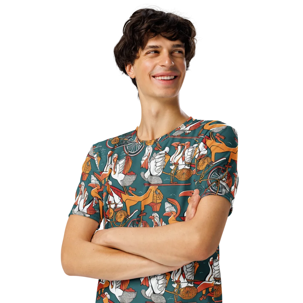 Pelican Velodrome on Men's Crew Neck T-Shirt — Left Front