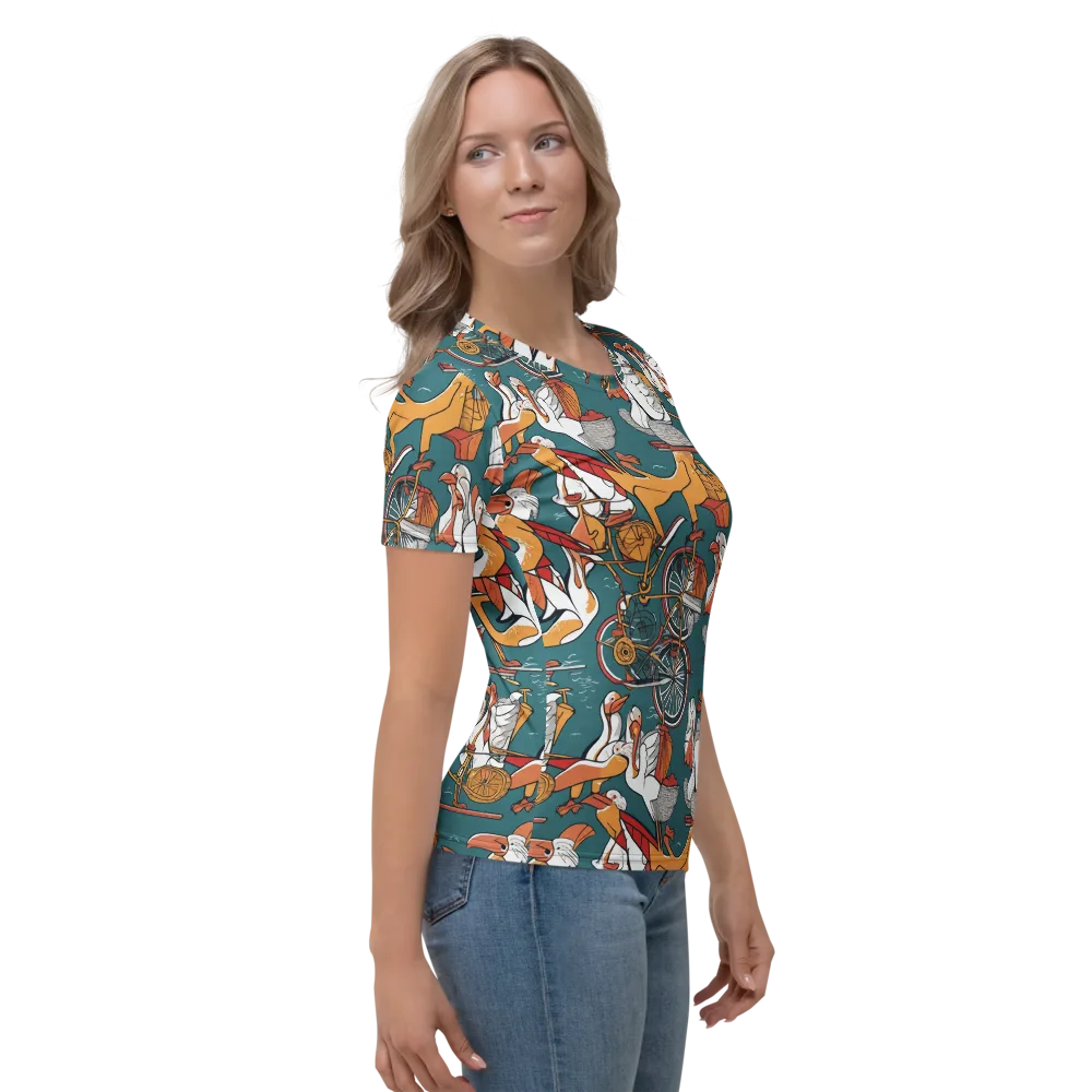 Pelican Velodrome on Women's Crew Neck T-Shirt — Right