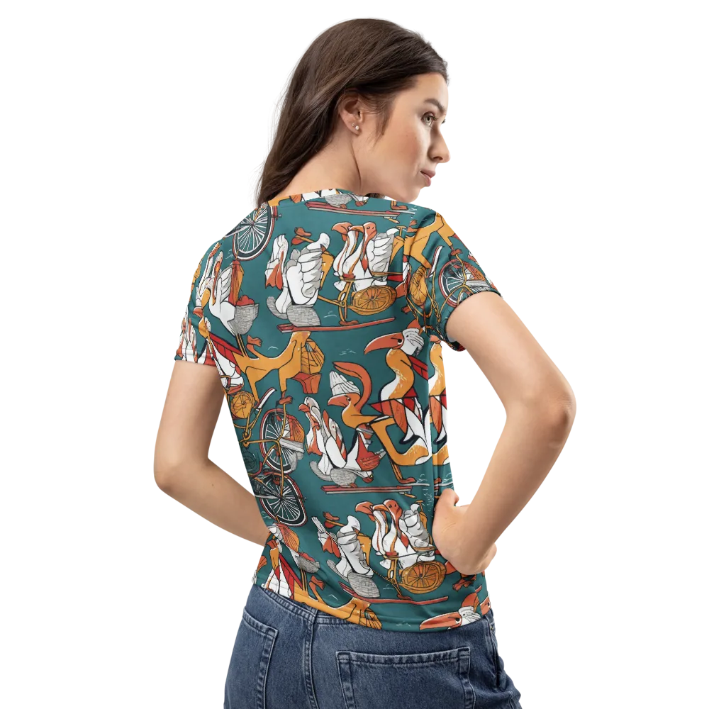 Pelican Velodrome on Women's Crew Neck T-Shirt — Back