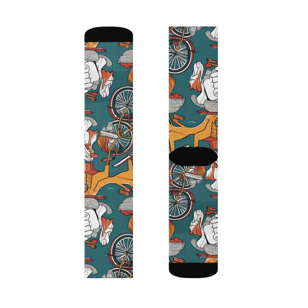 Pelican Velodrome on Socks — Left Sock