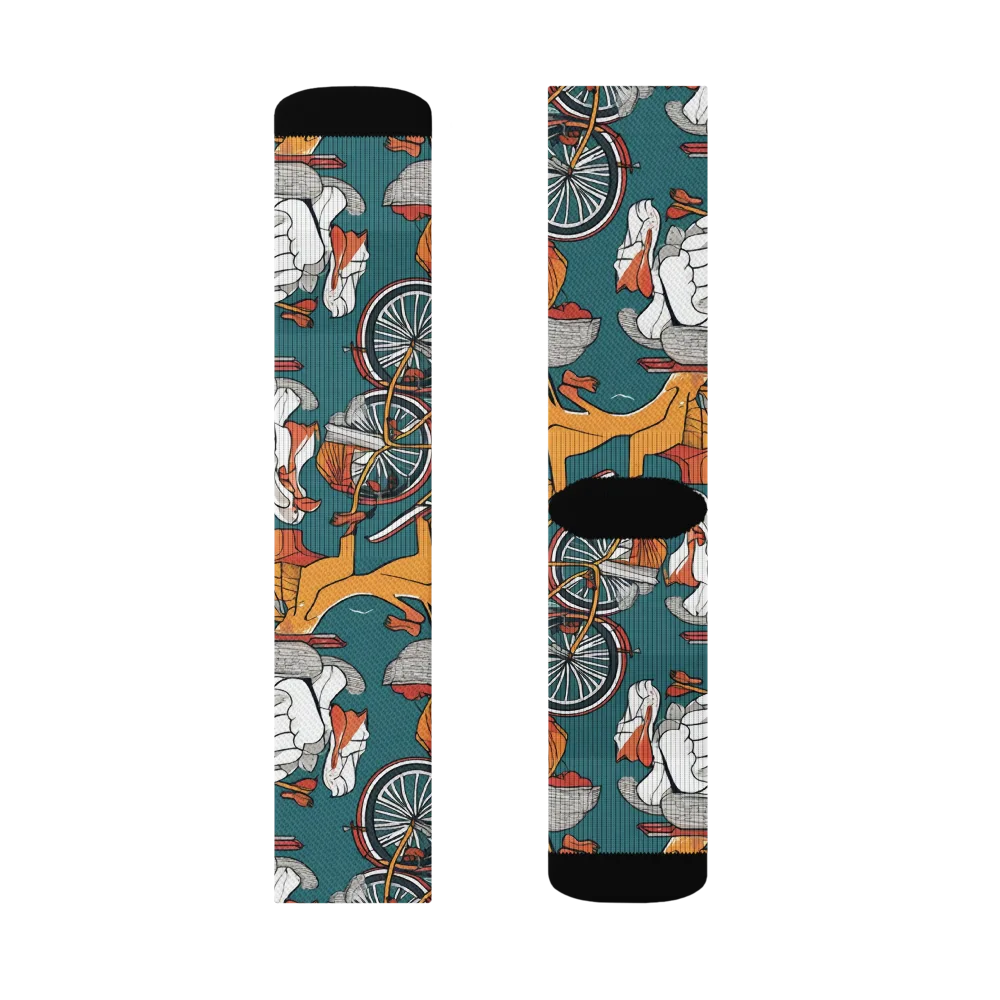Pelican Velodrome on Socks — Right Sock