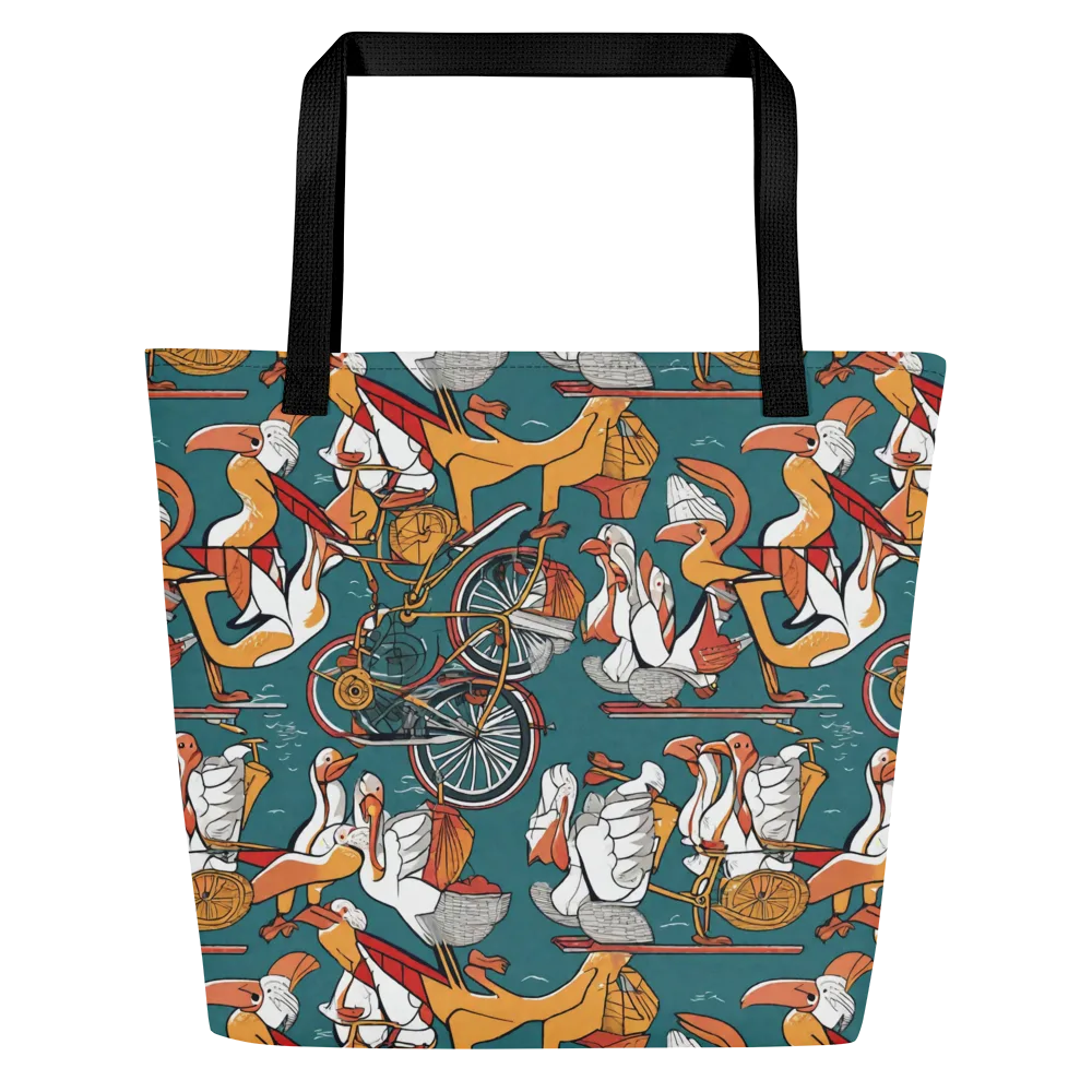 Pelican Velodrome on Large Tote Bag W/ Pocket — Front
