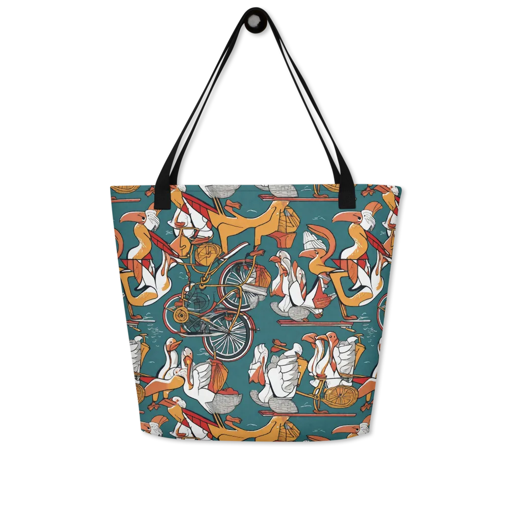 Pelican Velodrome on Large Tote Bag W/ Pocket — Front