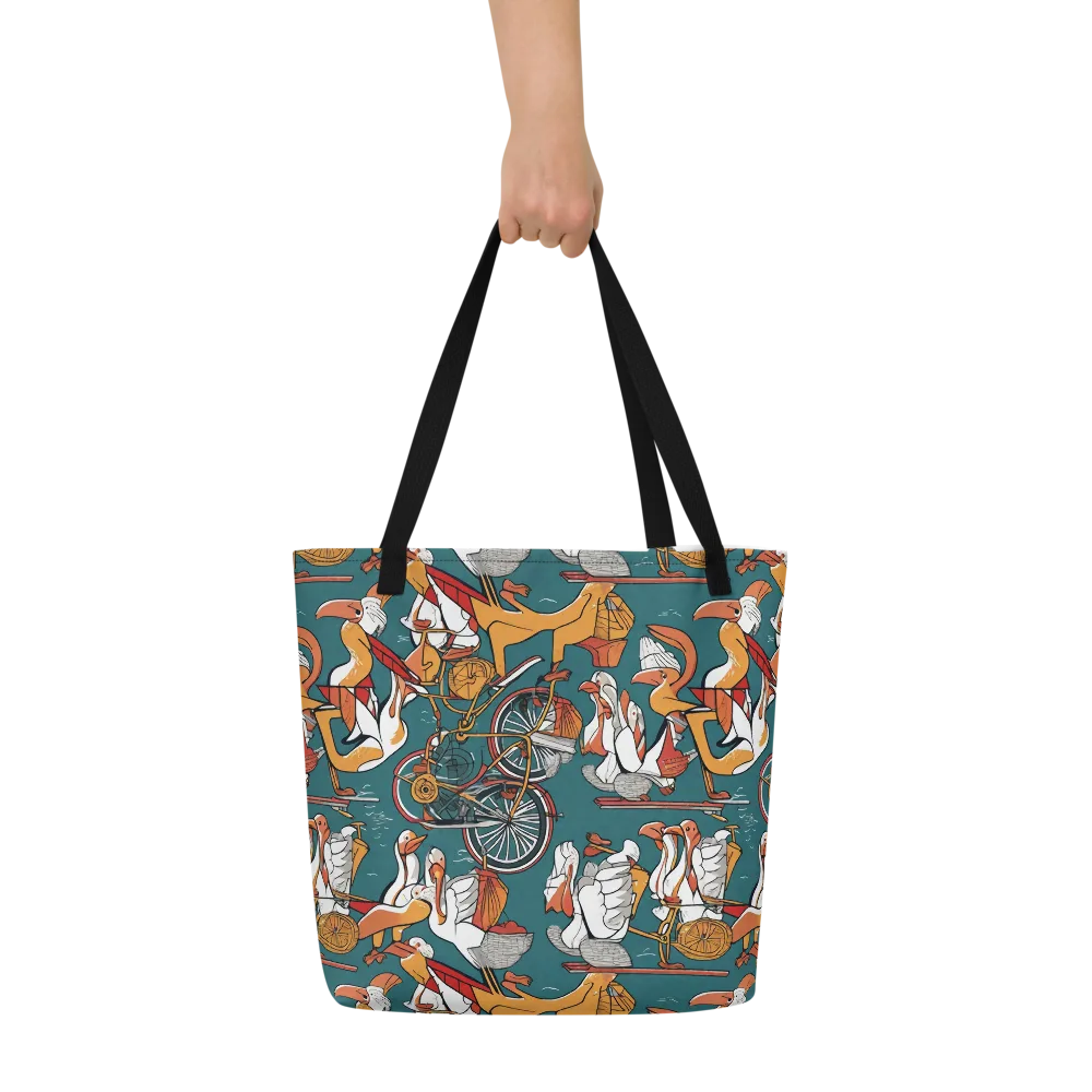 Pelican Velodrome on Large Tote Bag W/ Pocket — Front