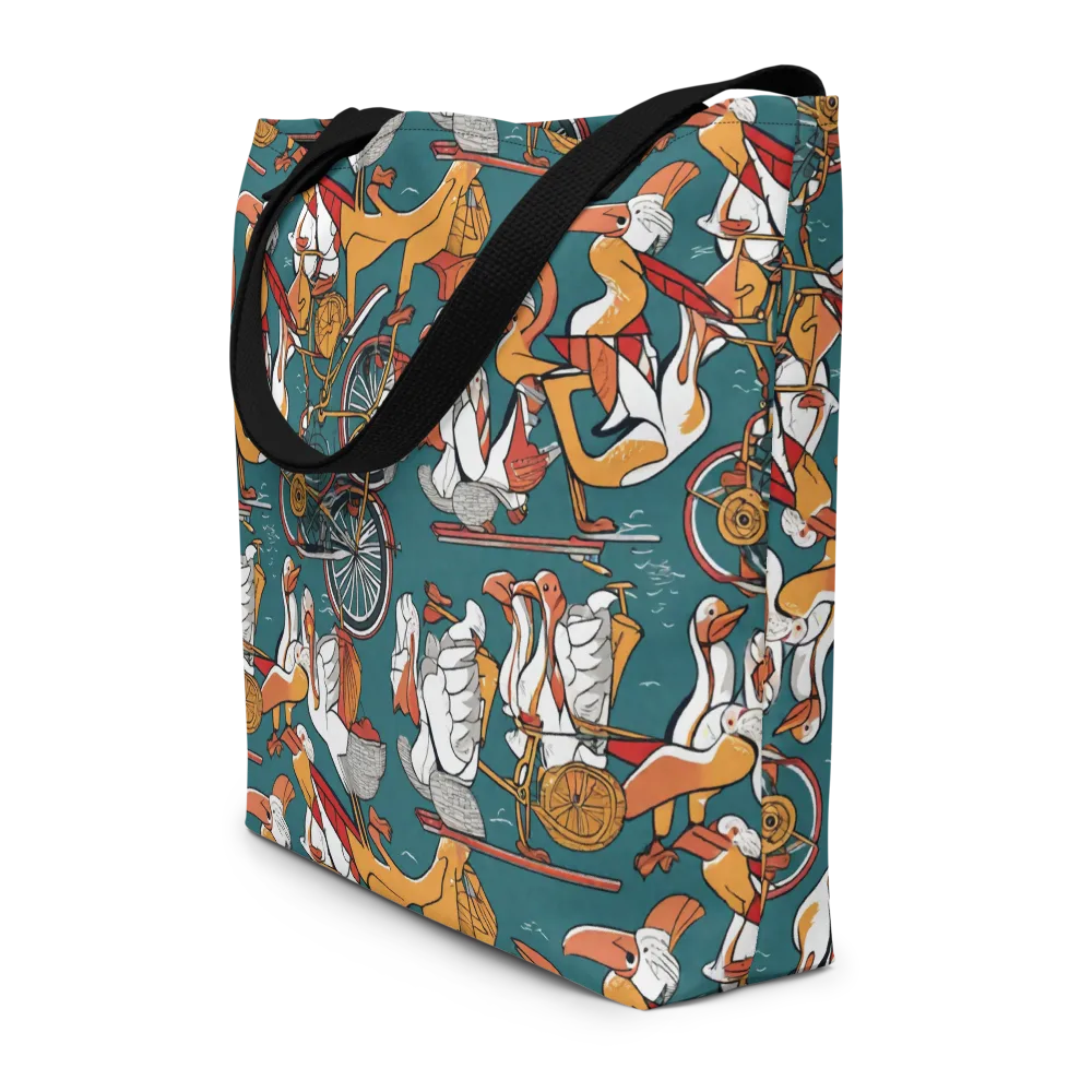 Pelican Velodrome on Large Tote Bag W/ Pocket — Front