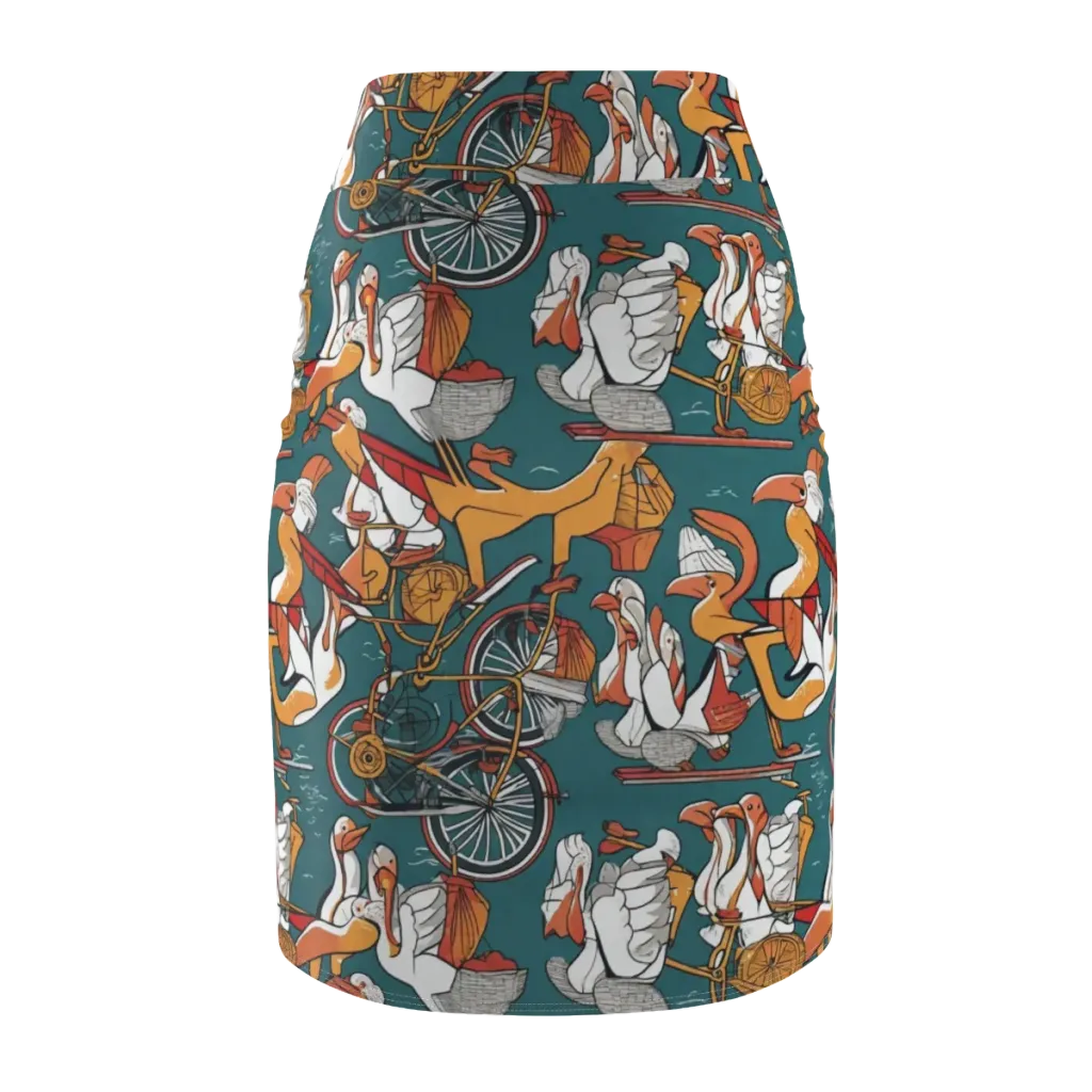 Pelican Velodrome on Pencil Skirt — Back