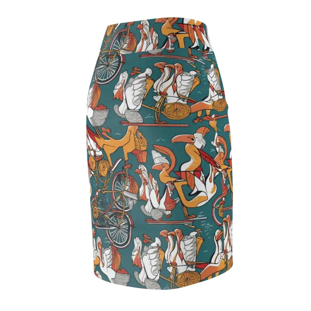 Pelican Velodrome on Pencil Skirt — Back Side