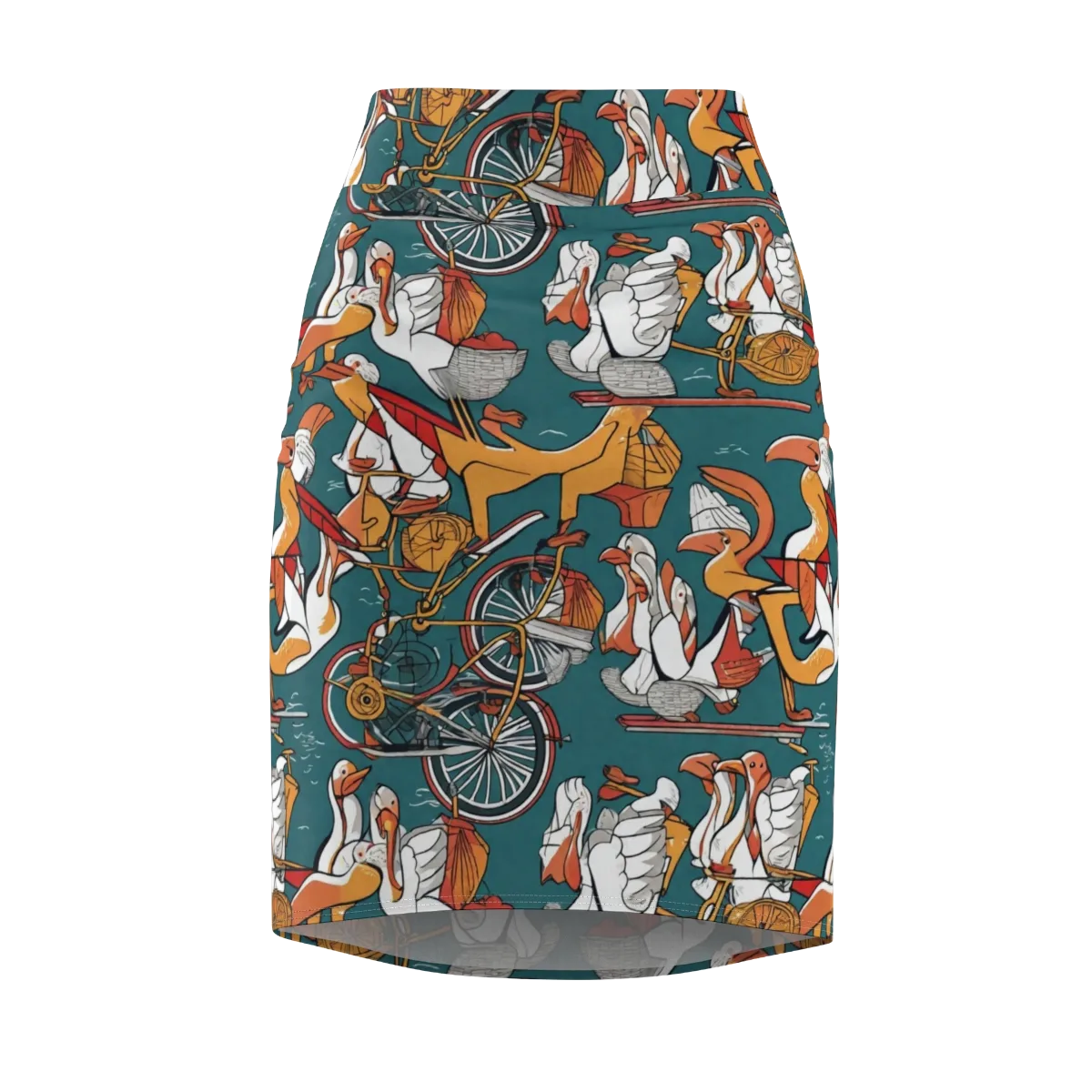 Pelican Velodrome on Pencil Skirt — Front