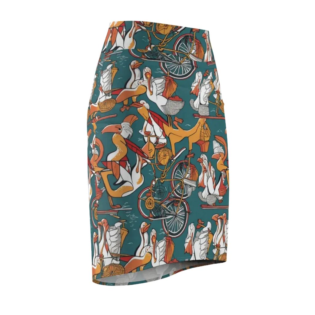 Pelican Velodrome on Pencil Skirt — Front Side