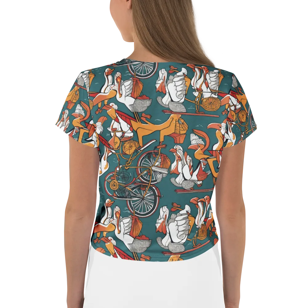 Pelican Velodrome on Crop Tee — Back