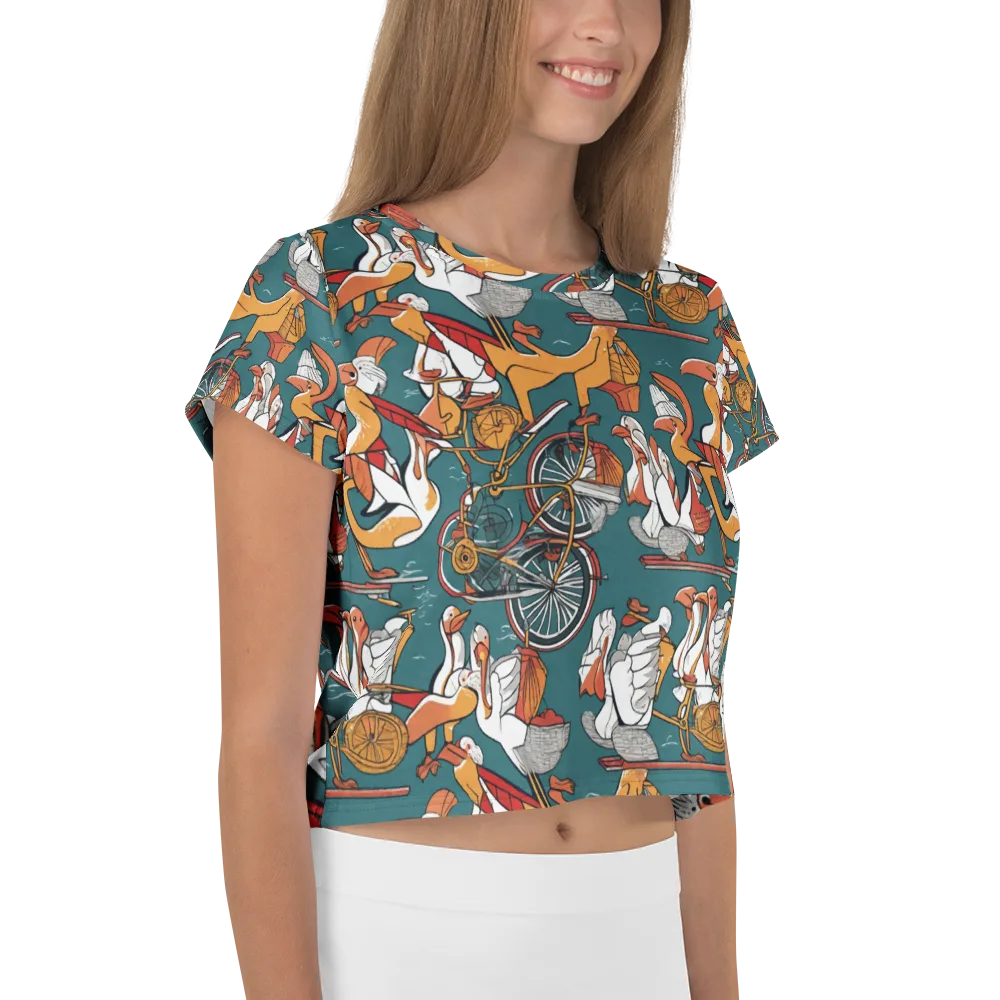 Pelican Velodrome on Crop Tee — Right