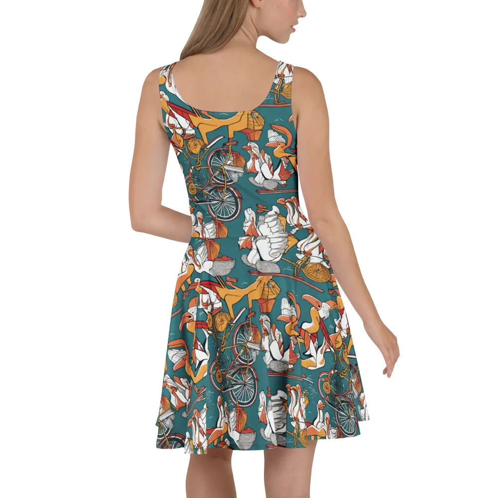 Pelican Velodrome on Skater Dress — Back