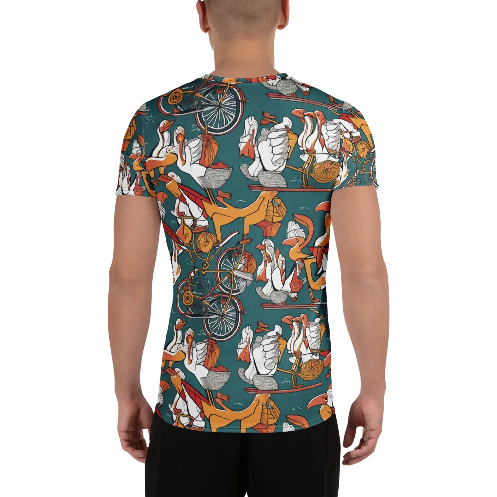 Pelican Velodrome on Men's Athletic T-Shirt — Back